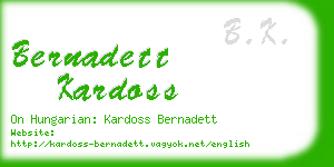 bernadett kardoss business card